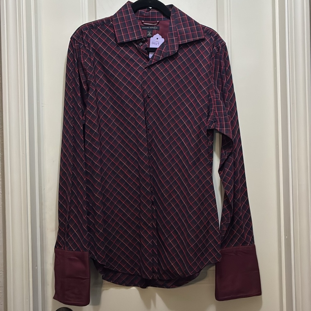 Vintage Banana Republic Size Medium maroon dress shirt
